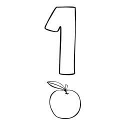 Pobarvanka števila 1 s slikovnim prikazom