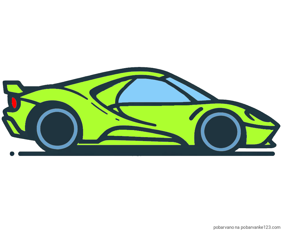 POBARVANA POBARVANKA - Otroška pobarvanka dirkalnega avtomobila