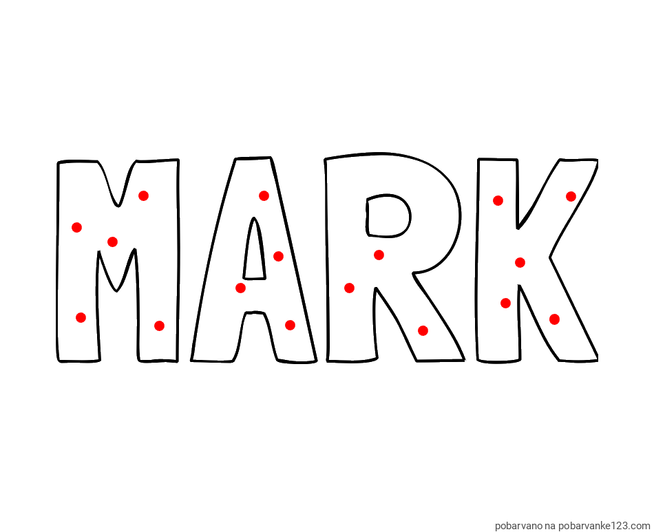 POBARVANA POBARVANKA - Pobarvanka imena MARK
