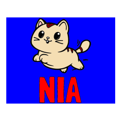 Pobarvana pobarvanka - Pobarvanka imena NIA in pobarvanka prikupne mačke med tekom