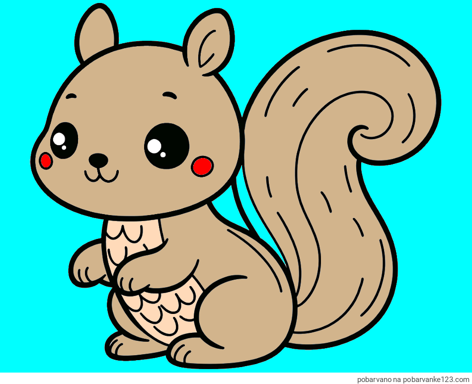 POBARVANA POBARVANKA - Pobarvanka ljubke veverice