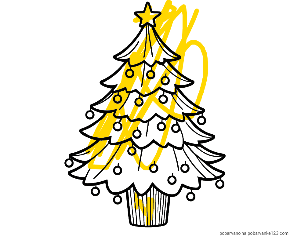 POBARVANA POBARVANKA - Pobarvanka preproste božične smreke