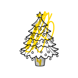 Pobarvana pobarvanka - Pobarvanka preproste božične smreke