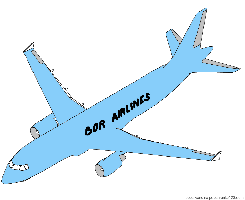 POBARVANA POBARVANKA - Pobarvanka velikega aviona
