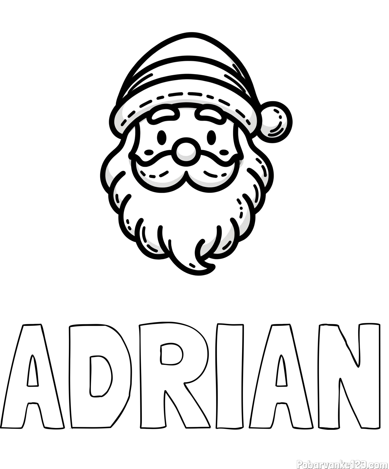 Pobarvanka imena ADRIAN in pobarvanka Božička za najmlajše