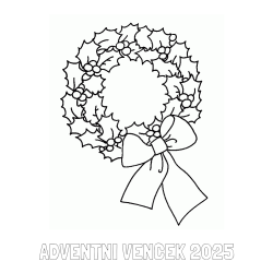 Online izdelana pobarvanka - Pobarvanka imena ADVENTNI VENČEK 2025 in pobarvanka adventni venček