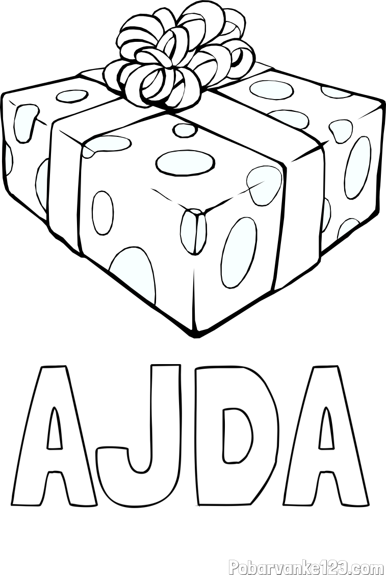 Pobarvanka imena AJDA in božično darilo