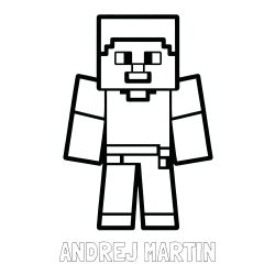 Online izdelana pobarvanka - Pobarvanka imena ANDREJ MARTIN in pobarvanka Minecraft figurice