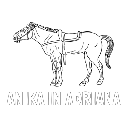 Online izdelana pobarvanka - Pobarvanka imena ANIKA IN ADRIANA in pobarvanka starega konja