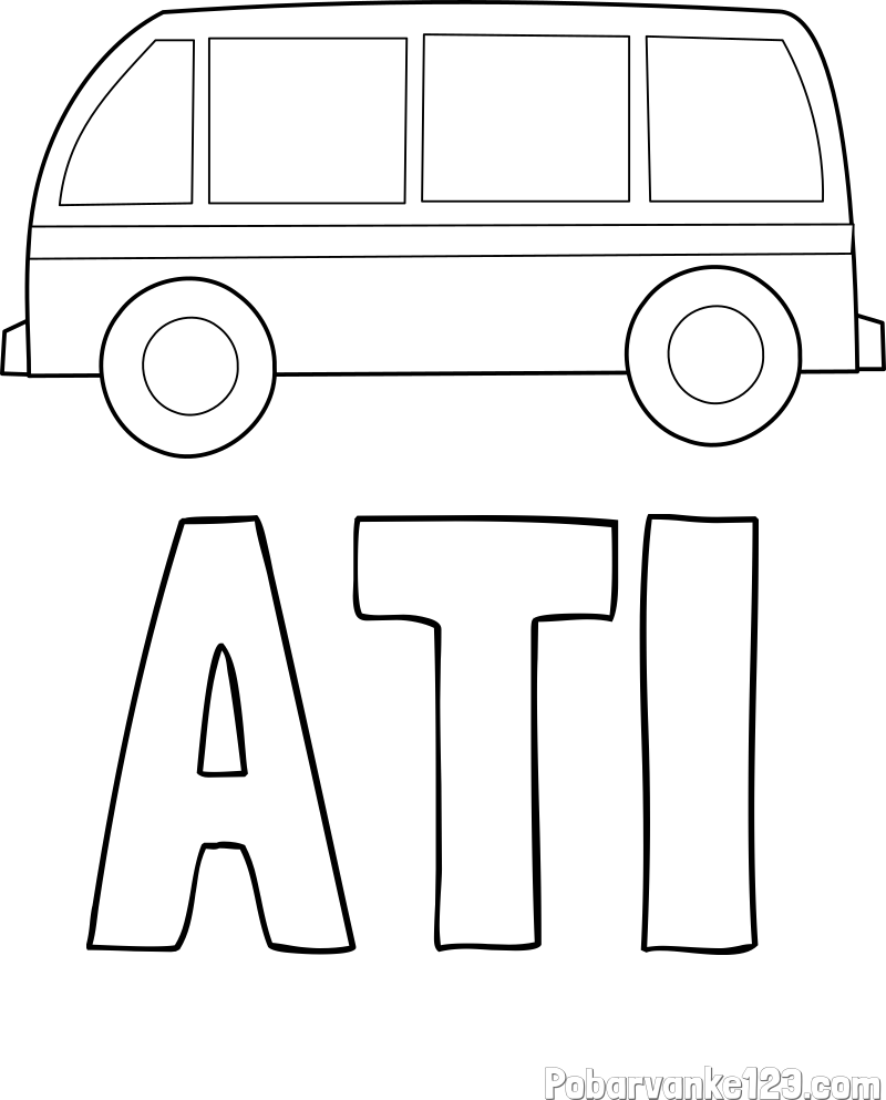 Pobarvanka imena ATI in avtobus