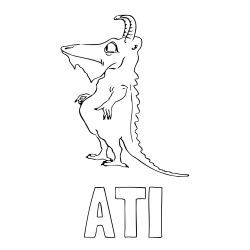 Online izdelana pobarvanka - Pobarvanka imena ATI in pobarvanka debele pošasti