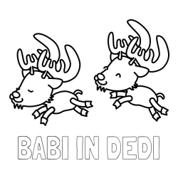 Online izdelana pobarvanka - Pobarvanka imena BABI IN DEDI in jelenčka