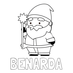 Online izdelana pobarvanka - Pobarvanka imena BENARDA in dedek Mraz