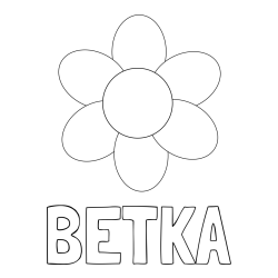 Online izdelana pobarvanka - Pobarvanka imena BETKA in otroška pobarvanka cveta
