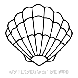 Online izdelana pobarvanka - Pobarvanka imena BUŠILKA SKODART TISK BUŠK in pobarvanka školjke
