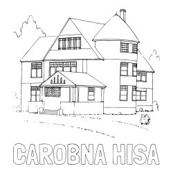 Online izdelana pobarvanka - Pobarvanka imena ČAROBNA HIŠA in pobarvanka stare vile