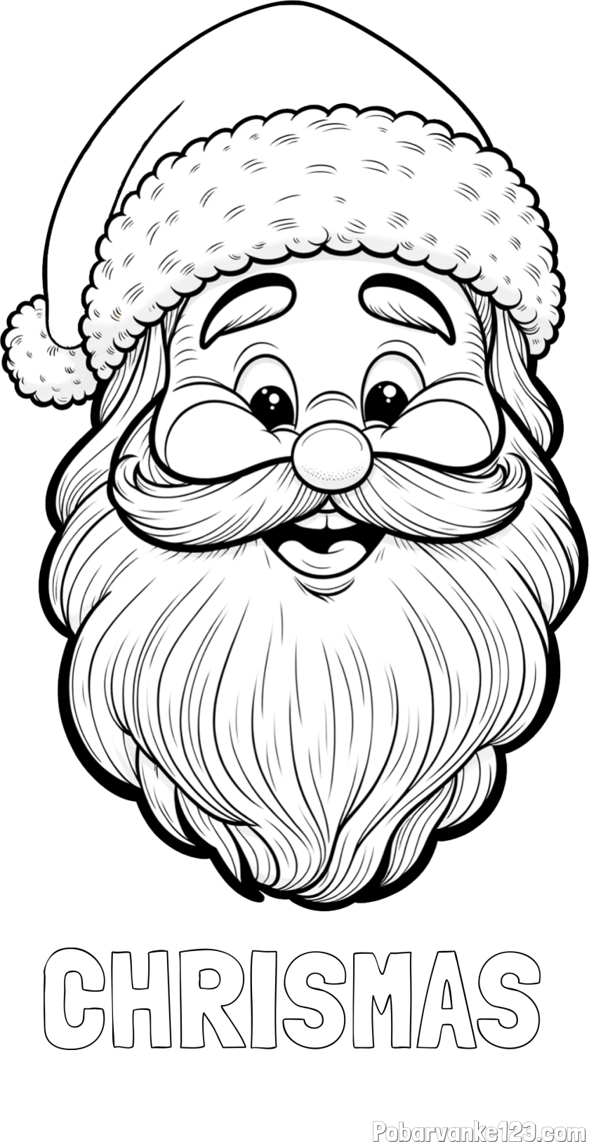 Pobarvanka imena CHRISMAS in pobarvanka veselega Božička