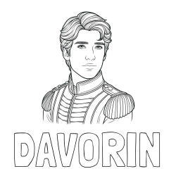 Online izdelana pobarvanka - Pobarvanka imena DAVORIN in pobarvanka princa