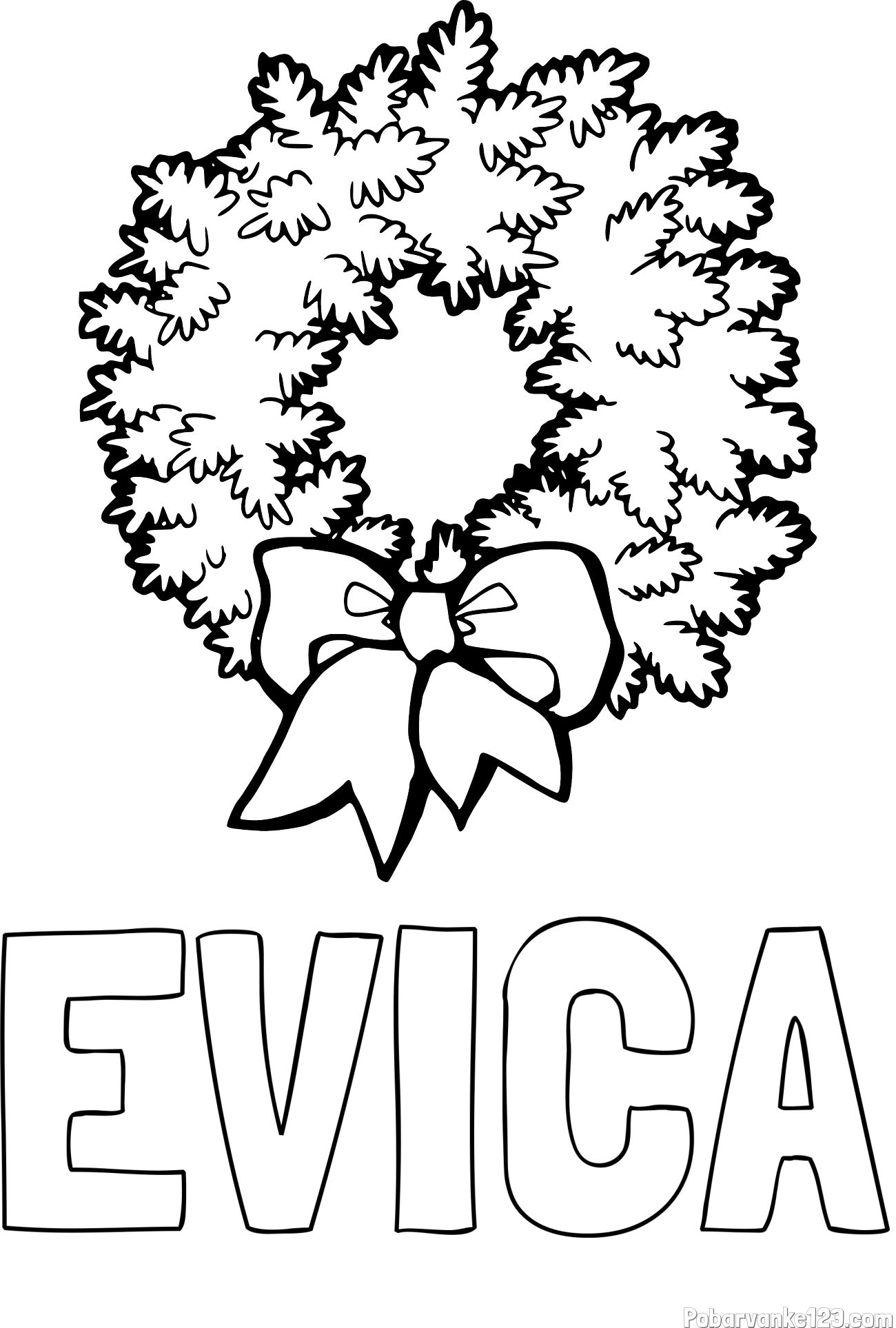 Pobarvanka imena EVICA in adventni venček