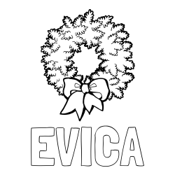 Online izdelana pobarvanka - Pobarvanka imena EVICA in adventni venček