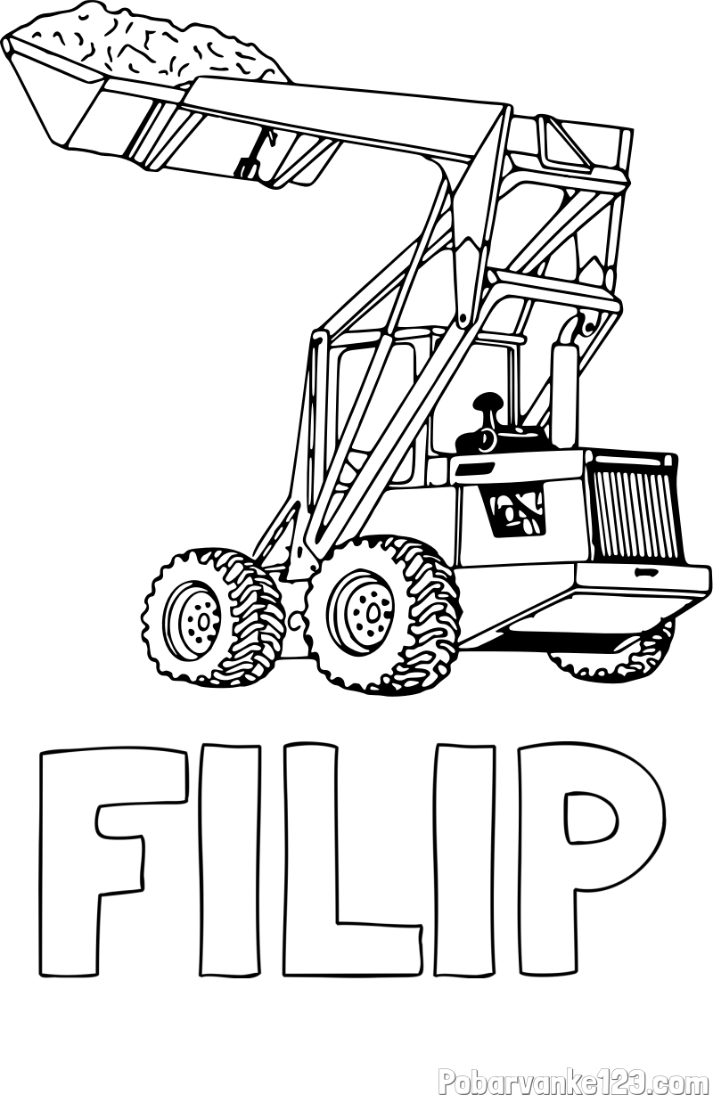 Pobarvanka imena FILIP in pobarvanka velikega traktorja