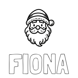 Online izdelana pobarvanka - Pobarvanka imena FIONA in pobarvanka Božička za najmlajše