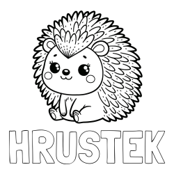 Online izdelana pobarvanka - Pobarvanka imena HRUSTEK in pobarvanka nasmejanega ježka