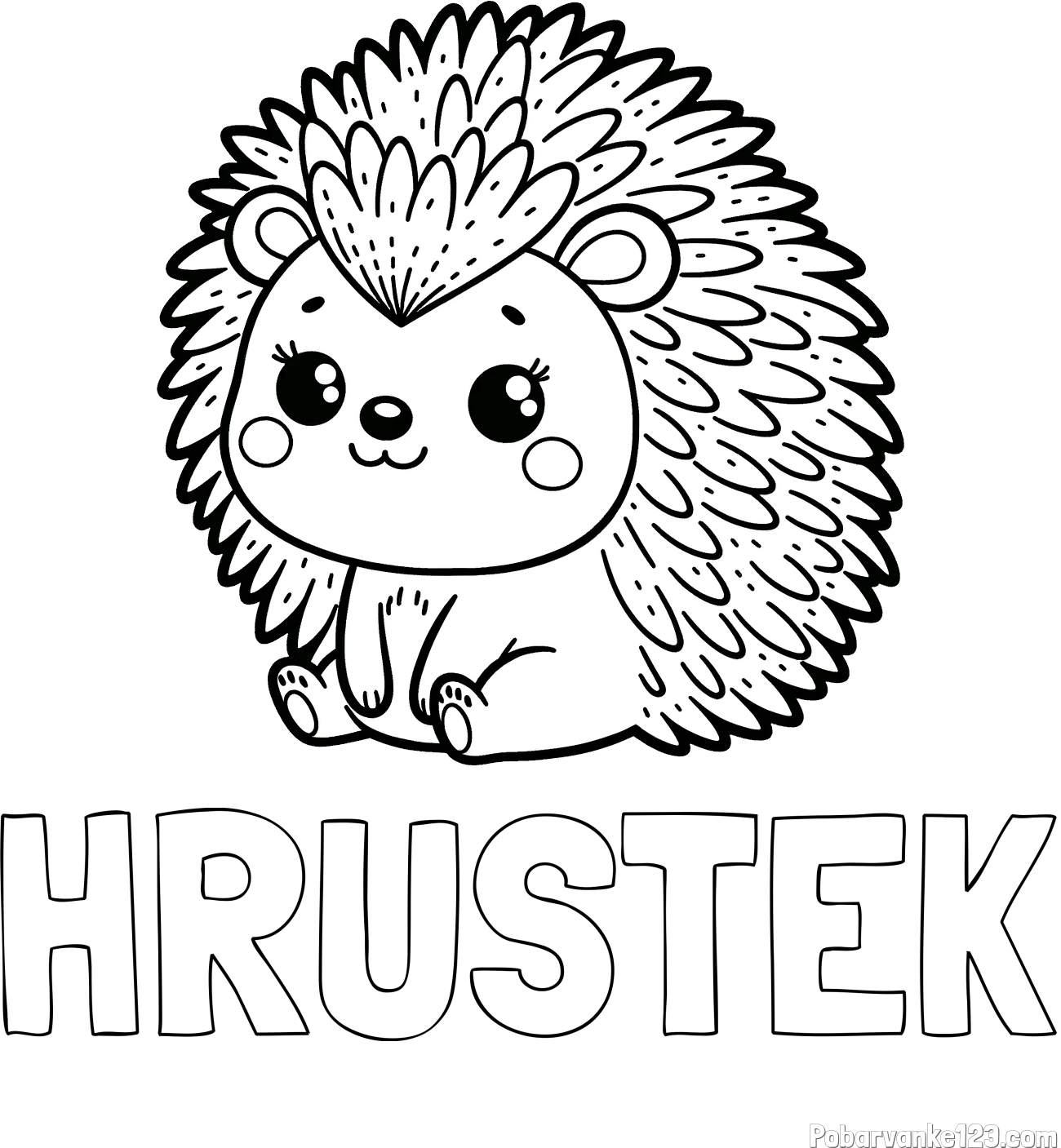 Pobarvanka imena HRUSTEK in pobarvanka nasmejanega ježka