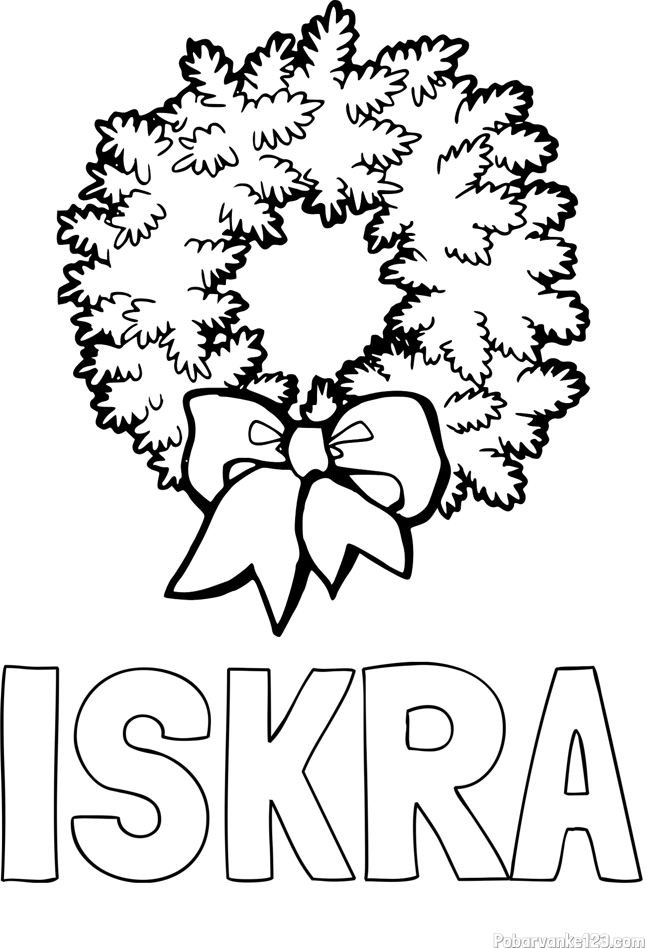 Pobarvanka imena ISKRA in adventni venček