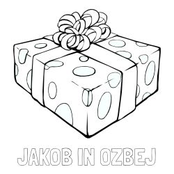 Online izdelana pobarvanka - Pobarvanka imena JAKOB IN OŽBEJ in božično darilo