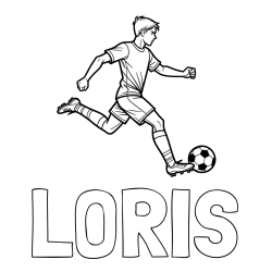 Online izdelana pobarvanka - Pobarvanka imena LORIS in pobarvanka nogometaša v napadu