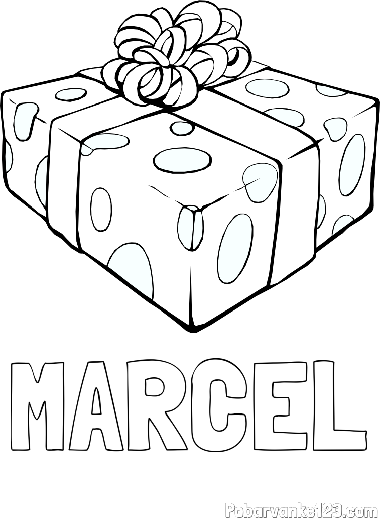 Pobarvanka imena MARCEL in božično darilo