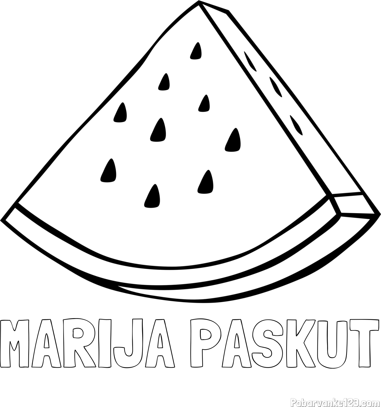 Pobarvanka imena MARIJA PAŠKUT in pobarvanka lubenice