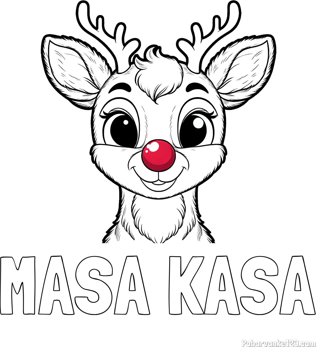 Pobarvanka imena MAŠA KAŠA in otroška pobarvanka simpatičnega jelenčka Rudolfa