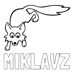 Online izdelana pobarvanka - Pobarvanka imena MIKLAVŽ in otroška pobarvanka ljubke lisičke