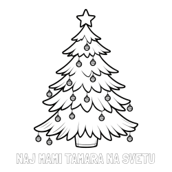Online izdelana pobarvanka - Pobarvanka imena NAJ MAMI TAMARA NA SVETU in pobarvanka božične jelke z božično zvezdico in bunkicami