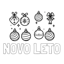 Online izdelana pobarvanka - Pobarvanka imena NOVO LETO in pobarvanka božičnih okraskov za na smrečico