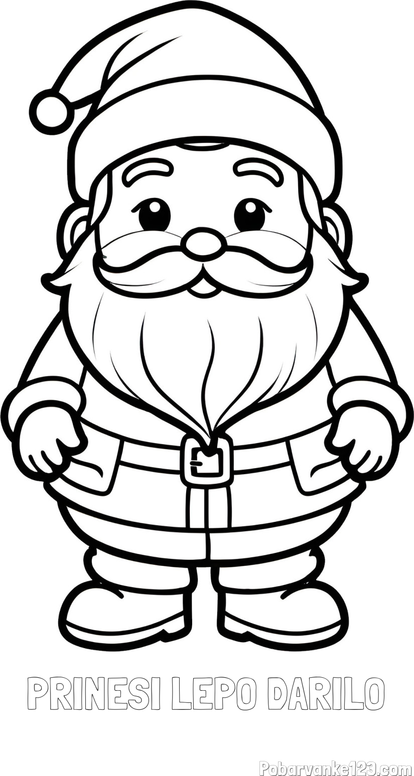 Pobarvanka imena PRINESI LEPO DARILO in simpatična pobarvanka Božička