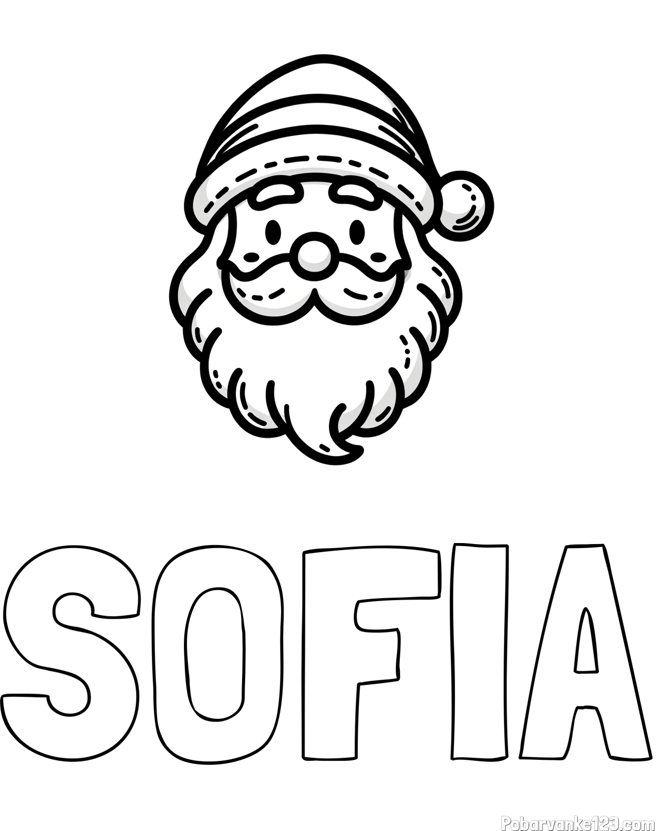 Pobarvanka imena SOFIA in pobarvanka Božička za najmlajše