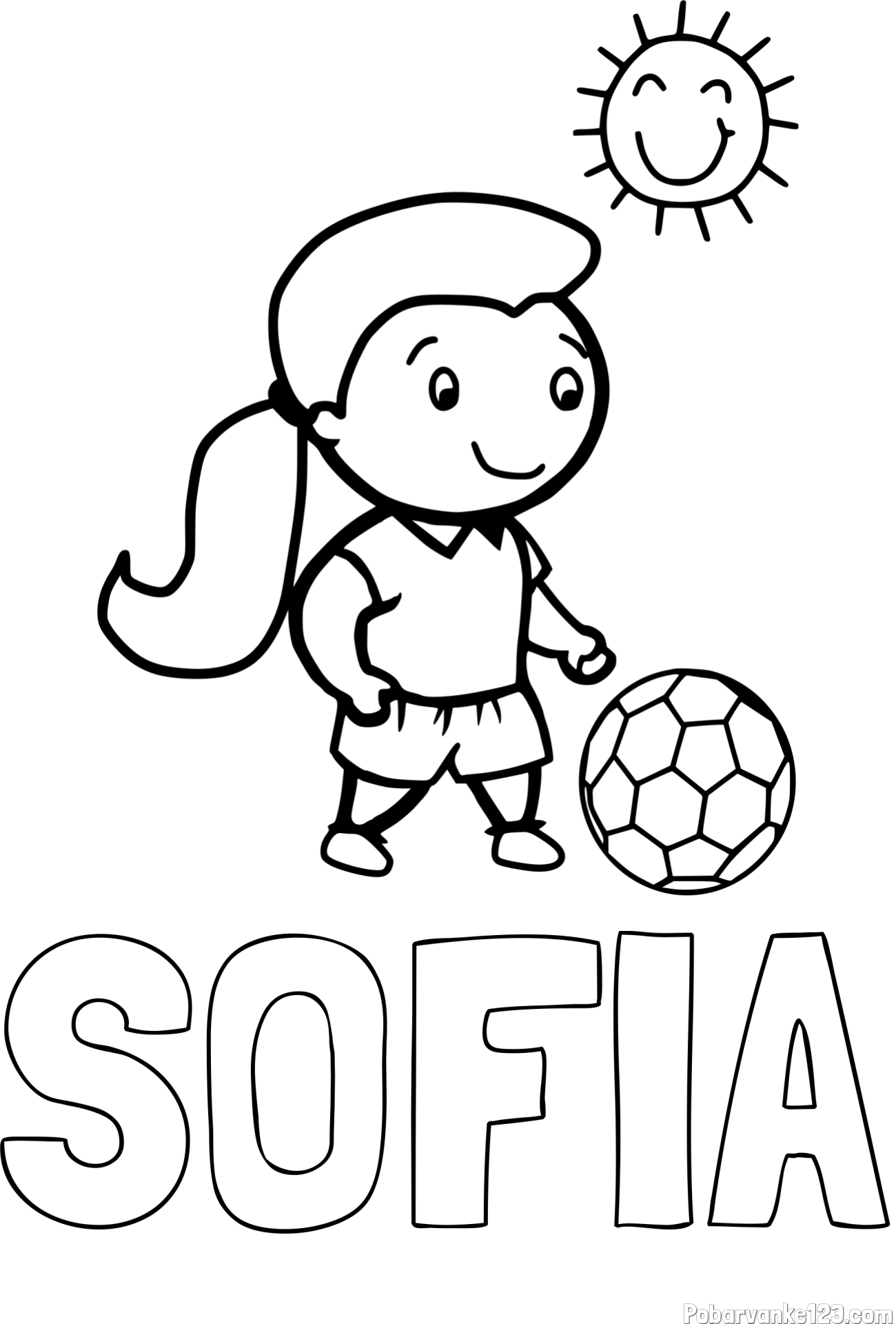 Pobarvanka imena SOFIA in pobarvanka nogometašice