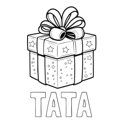Online izdelana pobarvanka - Pobarvanka imena TATA in pobarvanka božičnega darila