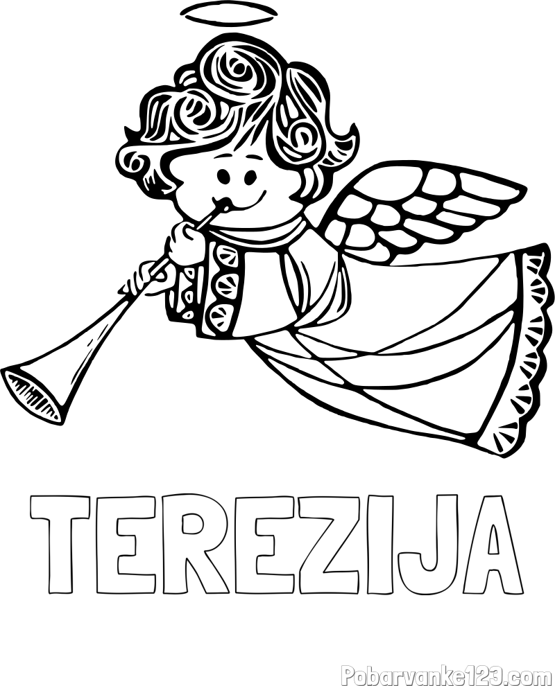 Pobarvanka imena TEREZIJA in pobarvanka angelčka