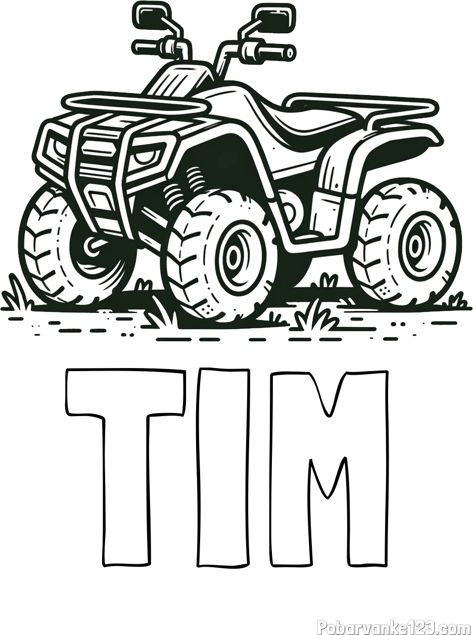 Pobarvanka imena TIM in pobarvanka štirikolesnika