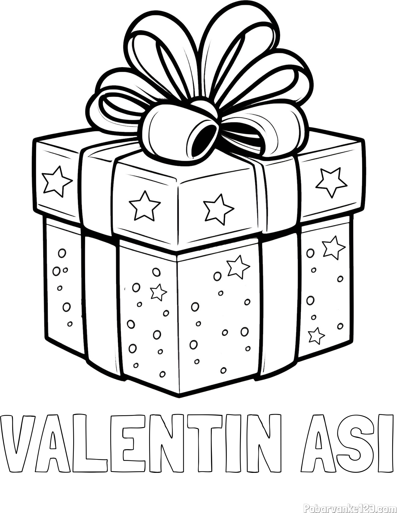 Pobarvanka imena VALENTIN AŠI in pobarvanka božičnega darila