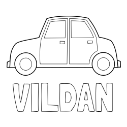 Online izdelana pobarvanka - Pobarvanka imena VILDAN in pobarvanka avta