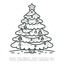 Online izdelana pobarvanka - Pobarvanka imena VSE NAJBOLJŠE MAMA! 40 in pobarvanka božičnega drevesa