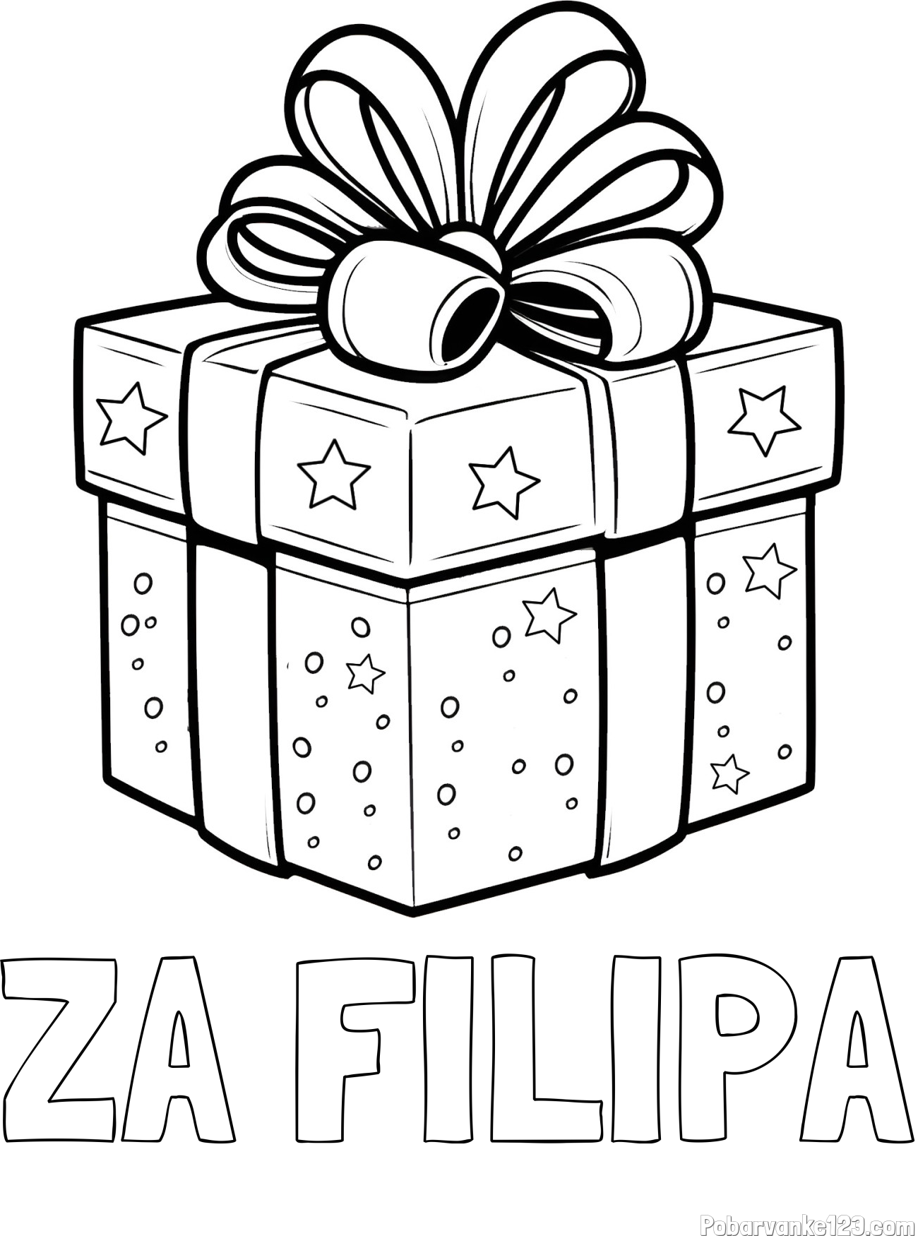 Pobarvanka imena ZA FILIPA in pobarvanka božičnega darila