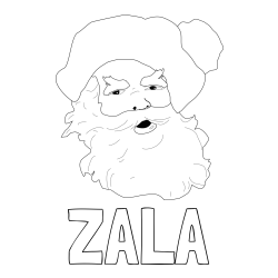 Online izdelana pobarvanka - Pobarvanka imena ZALA in enostavna pobarvanka Božička