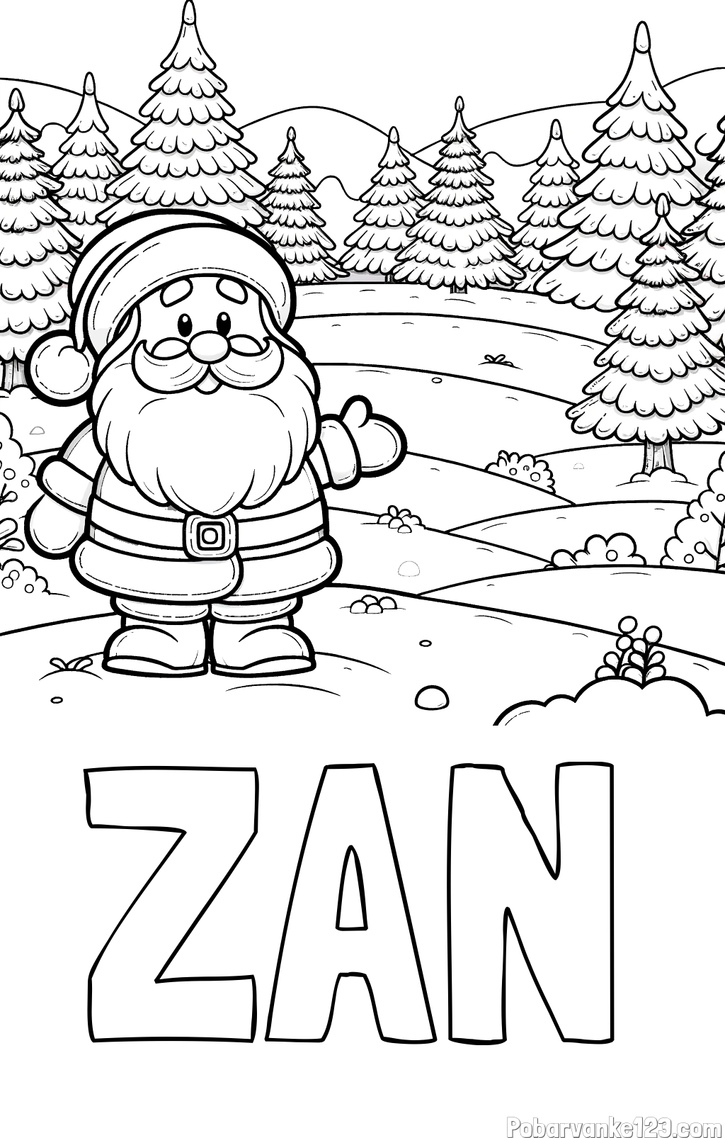 Pobarvanka imena ŽAN in pobarvanka Božička v naravi