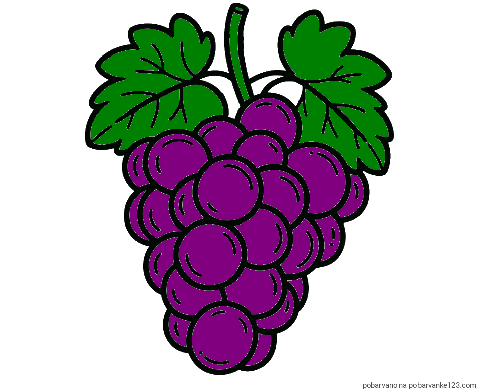POBARVANA POBARVANKA - Otroška pobarvanka grozdja